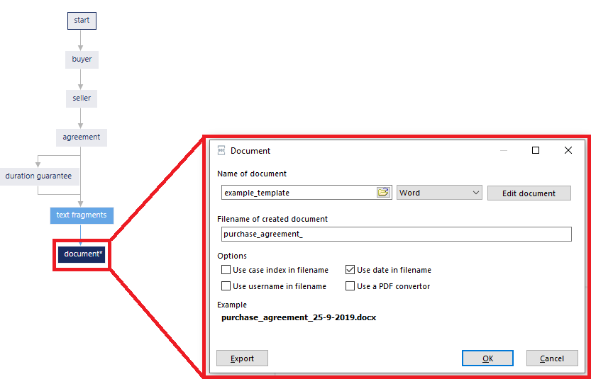 Adding the document