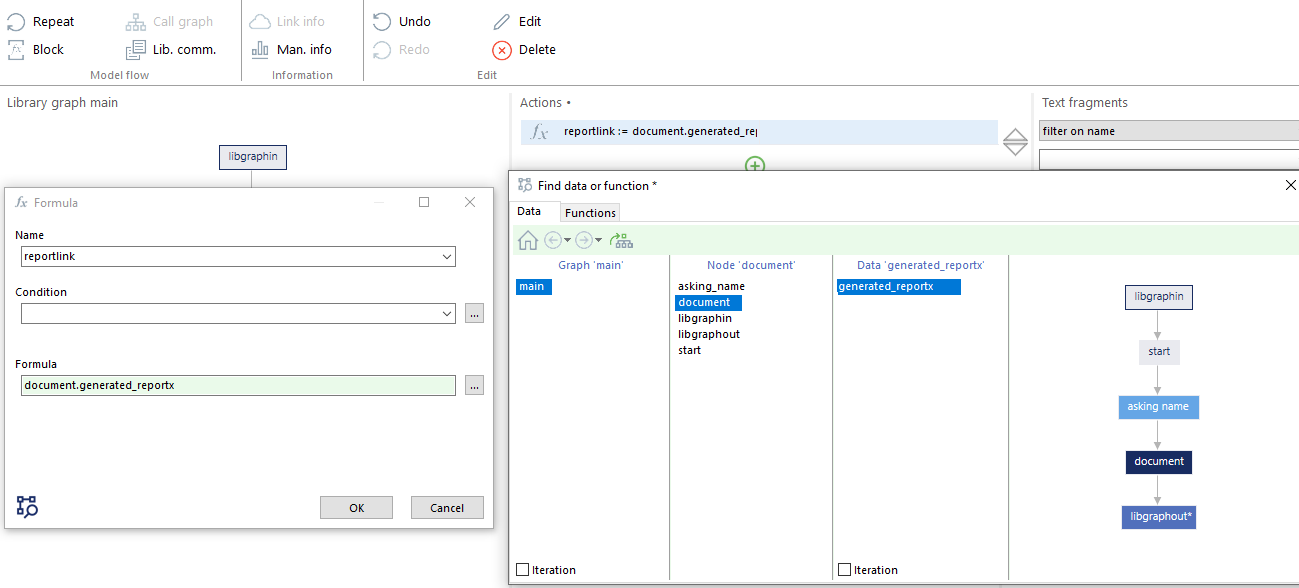 setting the document link to libgraphout