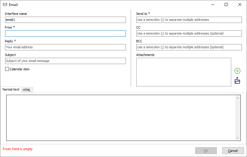 E-mail compose window