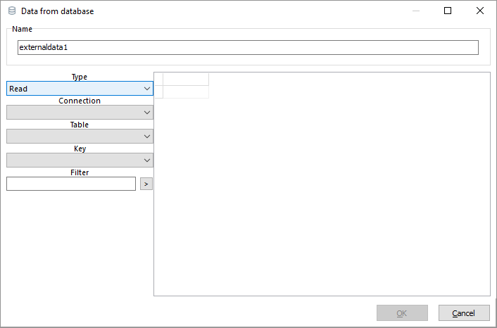 Database dialog