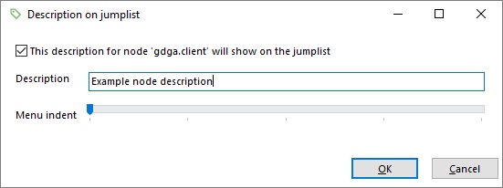 Editing the jumplist entry