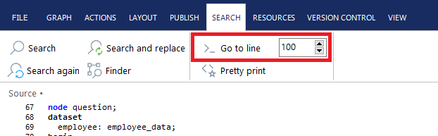 Screenshot of the Go to line number function