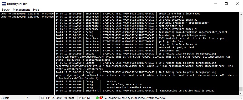 The Web server at work